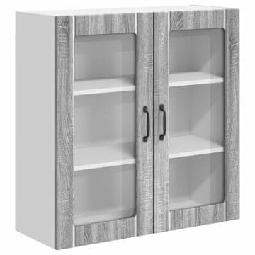 Vidaxl Stenski stekleni omarica LUCCA Siva Sonoma 80 x 31 x 80 cm