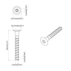 Vidaxl Potrdilni vijaki 12 szt. srebrna Ø5 x 40 mm Kovina