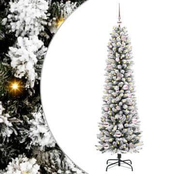 Vidaxl Umestno božično drevo Bela 150 cm PVC, kovina in plastika