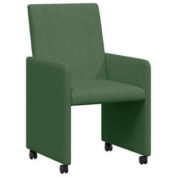 Vidaxl Jedilni stoli s kolesi 2 szt. Siva zelena 57 x 66 x 94 cm