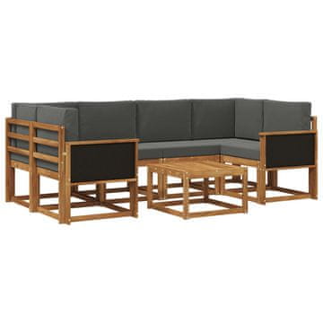 Vidaxl Zunanja garnitura za sedenje 5 szt. Naravna in antracitna