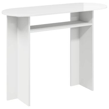 Vidaxl Konzolna miza Bela visok sijaj 100 x 39,5 x 75 cm