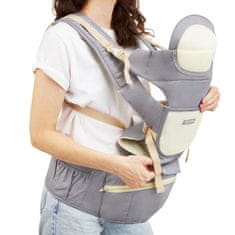 Moby System Ergonomska nosilka za dojenčke z 10 načini nošenja - bombažna z mrežico, nosilnost 15 kg, od 0 do 36 mesecev, nastavljive naramnice