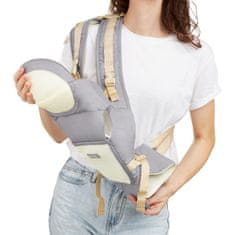 Moby System Ergonomska nosilka za dojenčke z 10 načini nošenja - bombažna z mrežico, nosilnost 15 kg, od 0 do 36 mesecev, nastavljive naramnice