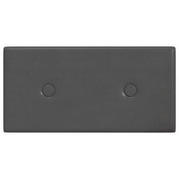Vidaxl Stenska glavna postelja 12 szt. Siva 30 x 15 cm Umjetno usnje