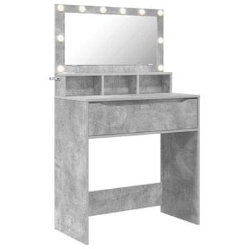 Vidaxl Toaletne mize za spalnice Betonsko siva 80 x 39,6 x 135 cm