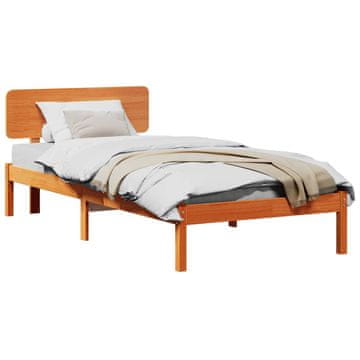 Vidaxl Konstrukcija postelje z vzglavjem Voskast rjav 75 x 190 cm