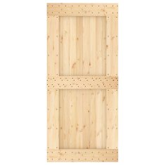 Vidaxl Vrata NARVIK 95 x 210 cm Masiven borov les (neobdelan) Naravna