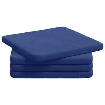 Vidaxl Sedežne blazine 4 szt. Policijska modra 40 x 40 x 3 cm Žamet