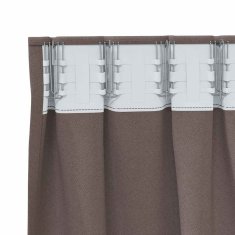 Vidaxl Zavese za zatemnitev z obroči 2 szt. Temno rjava 225 x 140 cm