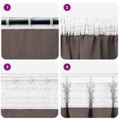 Vidaxl Zavese za zatemnitev z obroči 2 szt. Temno rjava 225 x 140 cm