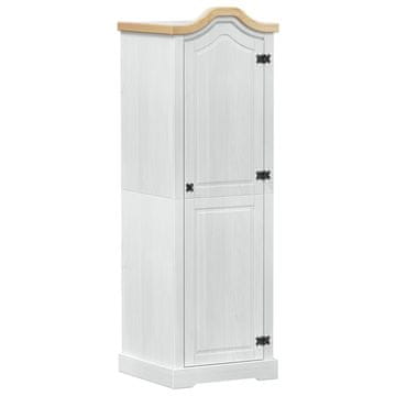 Vidaxl Omare s polico z vrati Bela 55 x 52 x 170 cm Masivno borovo les