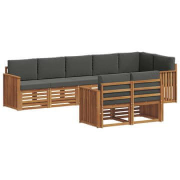 Vidaxl Sedežne garniture z blazino 8 szt. Naravna in antracitna