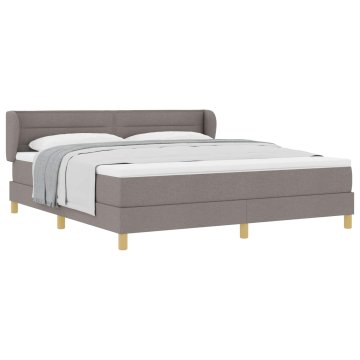 Vidaxl Postelja z vzmetnico z vzmetnico Taupe 180 x 200 cm blago