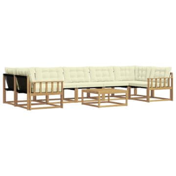 Vidaxl Zunanja garnitura za sedenje 8 szt. Bela in krem 79 x 79 x 37 cm