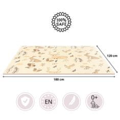 Mamabrum Dvostranska penasta podloga za otroke 180 x 120 cm - vodoodporna, nedrseča struktura, iz pene XPE in PE, zložljiva, od prvih dni življenja