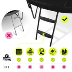 HyperMotion Otroški trampolin premera 366 cm z notranjo mrežo - nosilnost 150 kg, starejši od 3 let, dvostopenjska lestev, odpornost na UV