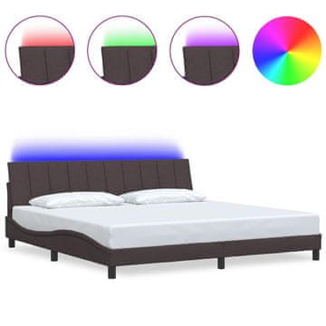 Vidaxl Posteljni okvir brez vzmetnice Hanko temno rjav 200x200 cm blago