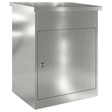 Vidaxl Škatla za dostavo Črna 47,5 x 38 x 59 cm Cinkana jeklena