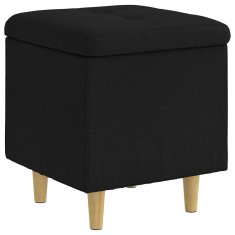 Vidaxl Ottoman s shranjevanjem Črna 40 x 40 x 45 cm blago