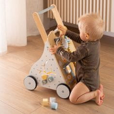 Mamabrum Lesen učni potiskalec z manipulativno tablo, osem funkcij - ročaj nastavljiv na 58–66 cm, štiri kolesa z gumijastimi obročki, razvojna igrača