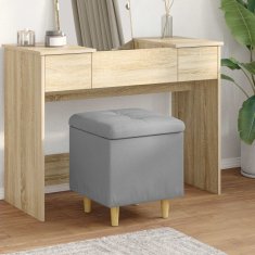 Vidaxl Ottoman s shranjevanjem Svetlo siva 40 x 40 x 45 cm blago