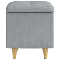 Vidaxl Ottoman s shranjevanjem Svetlo siva 40 x 40 x 45 cm blago