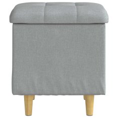 Vidaxl Ottoman s shranjevanjem Svetlo siva 40 x 40 x 45 cm blago