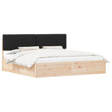 Vidaxl Posteljni okvir z oblazinjenim vzglavjem Črna 200 x 200 cm