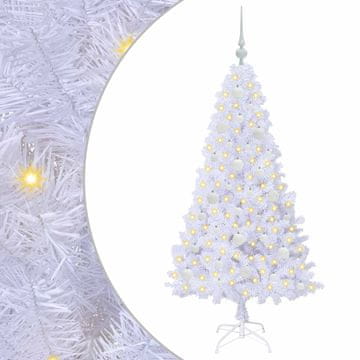 Vidaxl Umestno božično drevo med 150 LED Bela 150 cm PVC in jeklo