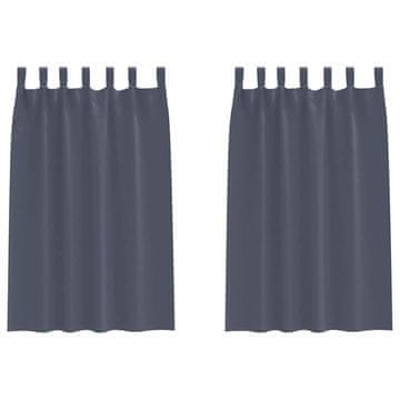 Vidaxl Zavese za zatemnitev z obroči 2 szt. Antracit 175 x 140 cm