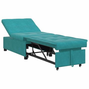 Vidaxl Sofa postelja Turkizna 194 x 67 x 82 cm Žamet