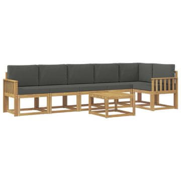 Vidaxl Zunanja garnitura za sedenje 7 szt. Bela in antracit Poliester