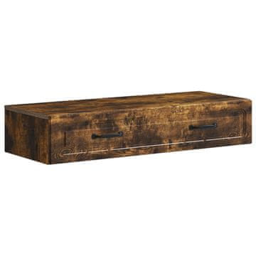 Vidaxl Stenska stranska miza Dimljen hrast 87,5 x 34,5 x 17 cm