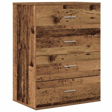 Vidaxl Strani šal Star les 60 x 39 x 80 cm Inženirski les