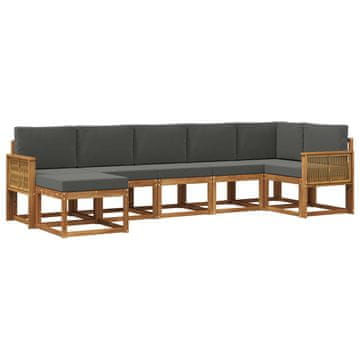 Vidaxl Zunanja garnitura za sedenje 7 szt. Naravna in antracitna