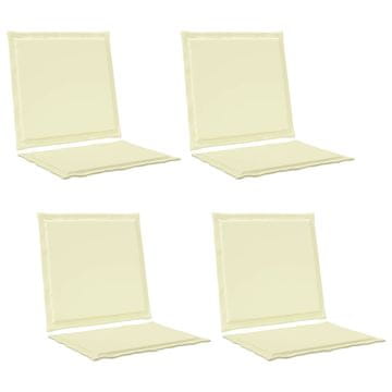 Vidaxl Blazine za sedež in hrbet 4 szt. Krem 47 x 45 x 2 cm Poliester