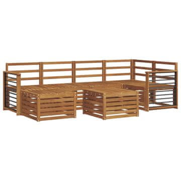 Vidaxl Sedežne garniture Naravna Masiven les akacije