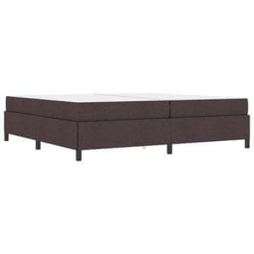 Vidaxl Postelja z vzmetnico z vzmetnico Temno rjava 200 x 200 cm blago
