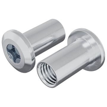 Vidaxl Zaklepna matica 2 szt. Nikljeva M6 x 15 mm Jeklo