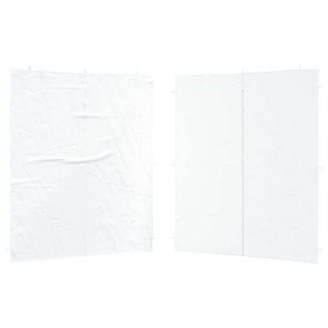 Vidaxl Stranska stena zabavnega šotora 2 szt. Bela 200 x 195 cm