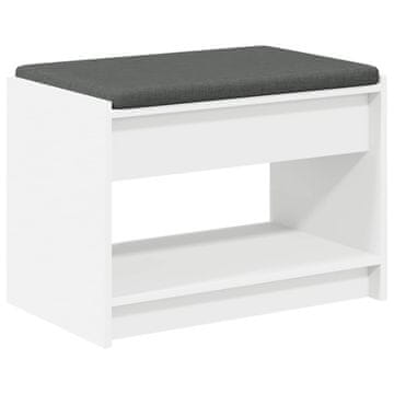 Vidaxl Haldna klop Bela 63 x 38 x 45 cm Oblikovan Les in Tkanina