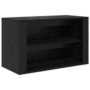 Vidaxl Polica za čevlje Črni hrast 75 x 35 x 45 cm Konstruiran les