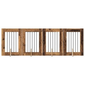 Vidaxl Vrata za pse z stojali 4 szt. Star les 60 x 80 cm Inženirski les
