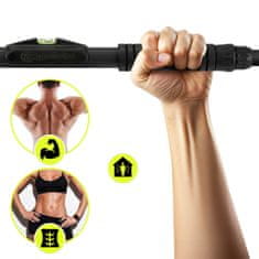 HyperMotion Raztezna palica za vadbo moči za vratne podboje 74–100 cm - nosilnost 200 kg, jekleno jedro, namestitev brez vrtanja, ročaji iz pene NBR