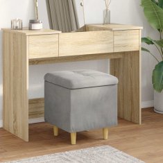 Vidaxl Ottoman s shranjevanjem Svetlo siva 40 x 40 x 45 cm Žamet