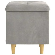 Vidaxl Ottoman s shranjevanjem Svetlo siva 40 x 40 x 45 cm Žamet