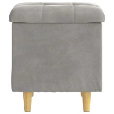 Vidaxl Ottoman s shranjevanjem Svetlo siva 40 x 40 x 45 cm Žamet