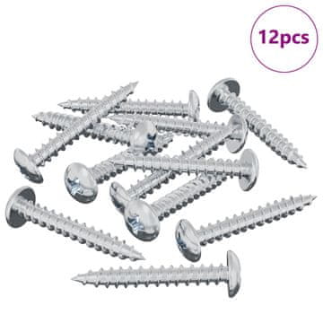 Vidaxl Lesen vijak 12 szt. srebrna M4 x 28 mm elezo