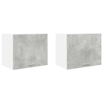 Vidaxl Viseča omarica z vrati 2 szt. Beton sivo in bela 50 x 31 x 40 cm